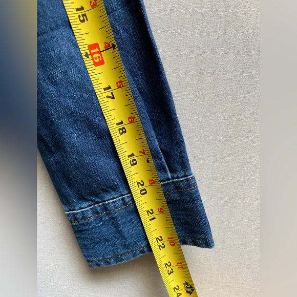 Lee vintage modern snap button jean midi dress with pockets Sz xs - Picture 12 of 13